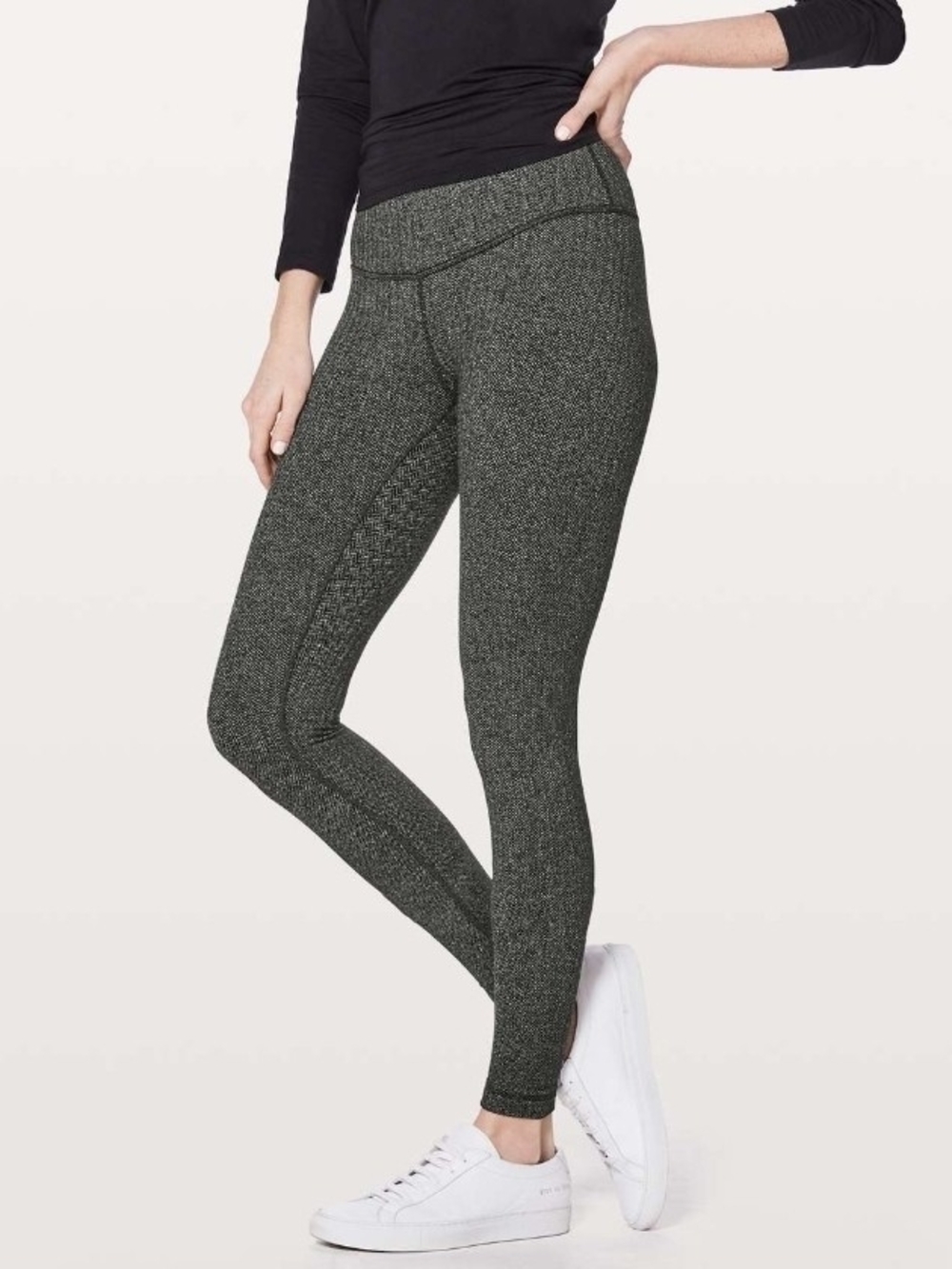 Lululemon Wunder Under Low Rise Herringbone Leggings